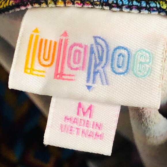 LulaRoe cassie skirt graphic multi color stretch pencil medium READ NEW - Picture 2 of 5